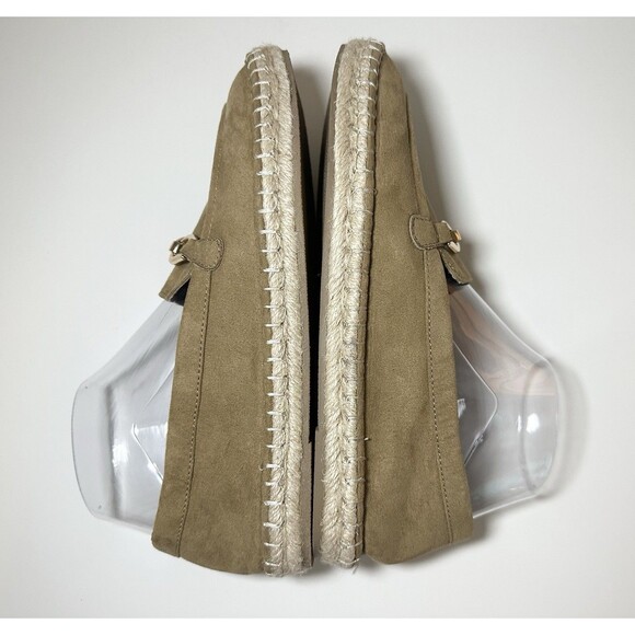ZARA Espadrille Slip On Tan Gold Suede Loafers Preppy Nautical Women US 8 EU 39 - Picture 6 of 9